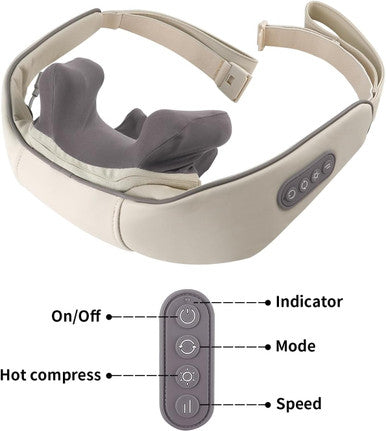 Cotsoco Neck Massager For Pain Relief Deep Tissue,6D Deep Kneading Massagers With 6 Massage Nodes,Rechargeable Neck Massager With Heat,Shiatsu Shoulder Massager,Like Human Hand,For Women