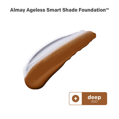 Anti-Aging Foundation by Almay, Smart Shade Face Makeup with Hyaluronic Acid, Niacinamide, Vitamin C & E, Hypoallergenic-Fragrance Free, 800 Deep, 1 Fl Oz (Pack of 1)