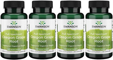 Swanson Full Spectrum Oregon-Grape Root 400 Milligrams 60 Capsules (4 Pack)