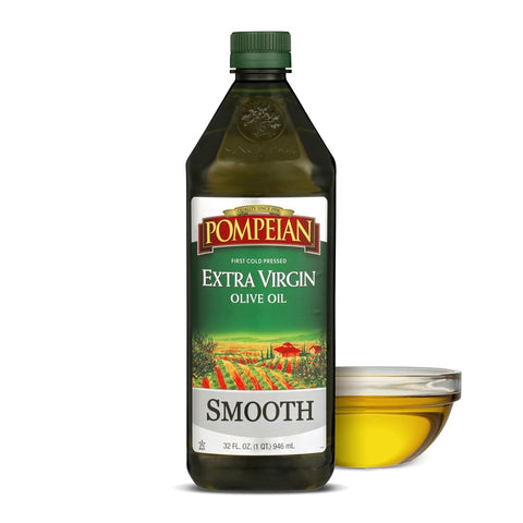 Pompeian Smooth Extra Virgin Olive Oil, Contains Polyphenols, First Cold Pressed, 101 Fl Oz