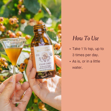 Urban Moonshine Clear Chest Syrup - Helps Support Healthy Bronchial System* - Elecampane & Thyme* - Daily Respiratory Support* - Immune Support Supplement* - Gluten Herbal Supplement - 4.2 Fl Oz
