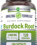 Amazing Nutrition Formulas Burdock Root Supplement | 1000 Mg Per Serving | 240 Capsules | Non-GMO | Gluten | Made in USA