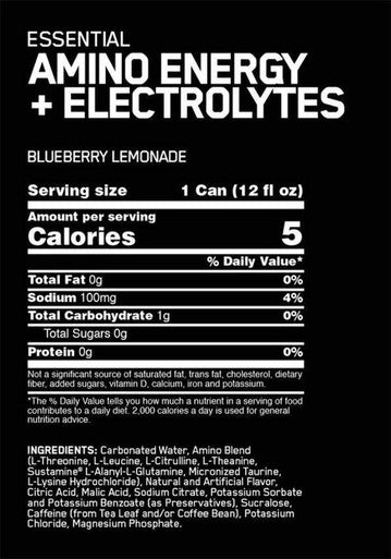 Optimum Nutrition Amino Energy Sparkling Drink Watermelon 12 Fl Oz