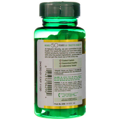 Nature's Bounty Calcium-Magnesium-Zinc Caplets 200 Caplets (2 X 100 Count Bottles)