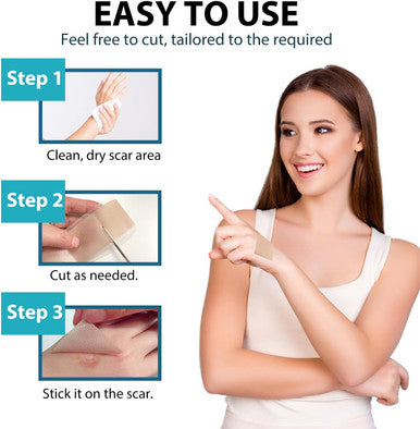 Silicone Scar Tape(1.6" 120"Roll-3M), Medical Silicone Scar Sheets, Strips, Scars Away, Effective Professional Scar Removal Sheets For Keloids, Tummy Tuck, C-Section, Acne, Burn Et