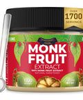 100% Monk Fruit Extract (90X Sweeter Than Sugar) Monk Fruit Sweetener No Erythritol, Sugar Substitute, Zero Calories, Zero Glycemic, Non-GMO, 25% Mogroside V - Transparency Foods (1.5oz, 850 servings)