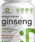 Deal Supplement Korean Red Panax Ginseng Root Extract 7500mg Serving 240 Softgels 150mg Active Ginsenosides