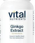 Vital Nutrients - Ginkgo (50:1 Extract) - Supports Mental Acuity and Circulation - 90 Capsules per Bottle - 80 mg