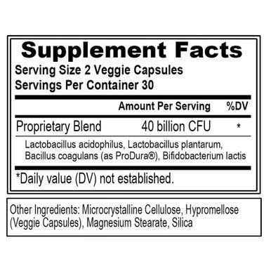 Evlution Nutrition Probiotic - 60 Probiotic Veggie Capsules - 40 Billion CFUs - Easy to Swallow Probiotic Supplement