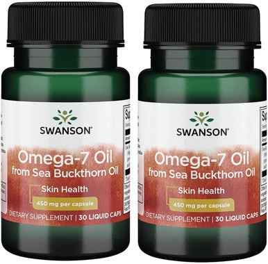 Swanson Omega-7 Oil from Sea Buckthorn Oil 450 mg 30 Liq Caps 2 Pack