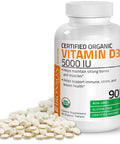 Bronson Vitamin D3 5000 IU Certified Organic Vitamin D Supplement, Non-GMO, USDA Certified, 90 Tablets