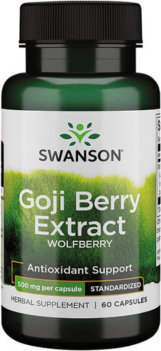Swanson Wolfberry Standardized Extract (Goji Berry) 500 Milligrams 60 Capsules