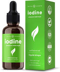 Iodine Drops (1-2 Year Supply) Vegan Liquid Iodine Supplement Solution - Supports Thyroid Health, Hormones & Weight - Tasteless, Higher Absorption Than Tablets - Iodine Tincture 590 Servings