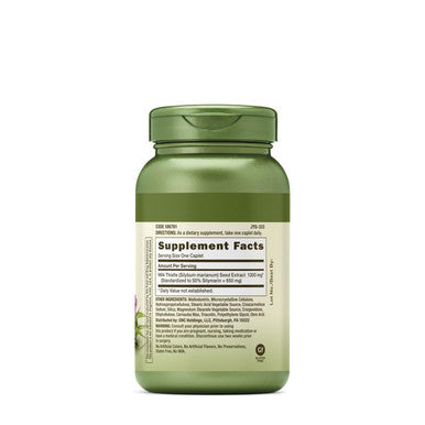 Gnc Herbal Plus Milk Thistle 1300Mg | Standardized Herb, Supports Healthy Liver Function, Vegetarian | 120 Caplets