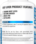 Evlution Grass Fed Beef Liver Capsules - Pasture Raised Desiccated 3000Mg - Supplement For Energy Immunity And Liver Support - Iron Rich Beef Organ Supplement For Men And Women (30 Servings)