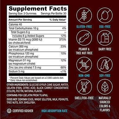 Calcium, Magnesium, Zinc & Vitamin D Gummies By Yumvs Cal Mag Chewable Gummy Supplement For Adults Women & Men Vegetarian Kosher Halal Natural Raspberry Flavor Gummies 90 Count (Pack Of 2)
