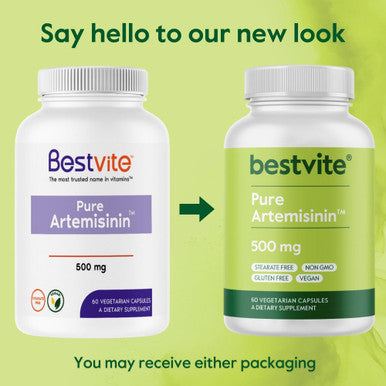 Bestvite Artemisinin 500mg per Capsule (120 Vegetarian Capsules) (2x60) - No Stearates - No Flow Agents - No Fillers - Vegan - Gluten - Non GMO