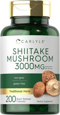 Carlyle Shiitake Mushroom Extract | 3000mg | 200 Capsules | Non-GMO Gluten