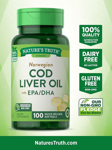 Nature's Truth Norwegian COD Liver Oil Supplement, 100 Count