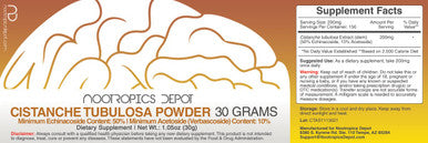 Cistanche tubulosa Powder | 30 Grams | Minimum 50% Echinacoside + 10% Acetoside (Verbascoside) | May Help Promote Physical Strength and Energy | May Help Promote Vitality