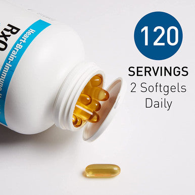 RxOmega3 by Natural Factors Natural Support for Cardiovascular Health with DHA and EPA Daily Dietary Supplement 240 Softgels