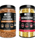 PURE ORIGINAL INGREDIENTS Ceylon Cinnamon And Berberine Capsules Bundle (730 Capsules Each) No Magnesium Or Rice Fillers, Lab Verified