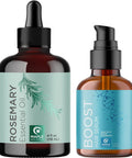 Maple Holistics Hair Regrowth Bundle - Pure Rosemary Oil For Hair Growth With Boost Hair Thickening Serum With Peppermint Black Castor Oil And More - Advanced Biotin Hair Growth Serum With Rosemary