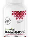 Plantvital D Mannose Capsules With Cranberry - D-Mannose 1000Mg Capsules - High Potency For Bladder, Kidney And Urinary Tract Support. Cranberry Powder With Hibiscus And Dandelion. 2 Months Supply