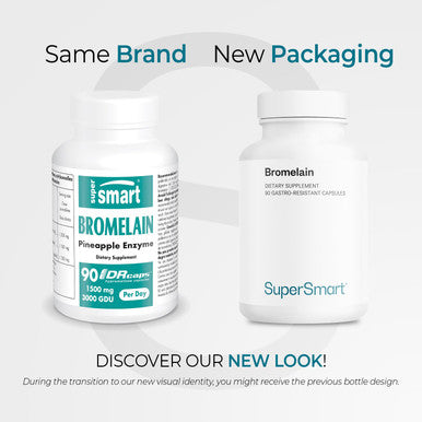 Supersmart Bromelain 1500 mg 3000 GDU Per Day Enzymes Extracted from Pineapple Roots Anti Inflammatory Supplement Digestive System Booster NonGMO Gluten Free 90 DR Capsules