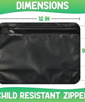 Xprs Nutra Exit Bags Measuring 12x9x3 - Premium Squeeze to Open Resealable Black Zip-Locking Exit Bag - Airtight Pouch Giant Ziplock Bags for Storage The Exit Ziplock Mylar Pouch (250 Pack)