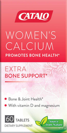 CATALO Womens Calcium Support Strong Bone and Delay Bone Loss Promote Joint Mobility 600mg Plant Based clinically Proven Algae Calcium per Serving with Vitamin D3 60 Tablets