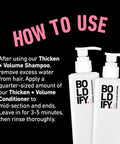 Boldify Thicken Volume Conditioner - Ultimate Biotin Formula for Hair Thickening, Split End Repair, Nourishment, and Fine or Oily Hair for Women & Men
