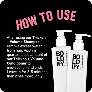 Boldify Thicken Volume Conditioner - Ultimate Biotin Formula for Hair Thickening, Split End Repair, Nourishment, and Fine or Oily Hair for Women & Men