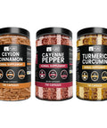 PURE ORIGINAL INGREDIENTS Cayenne Pepper, Ceylon Cinnamon, Turmeric Curcumin Bundle (730 Capsules)