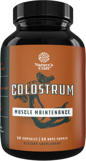 Natures Craft Bovine Colostrum Capsules with Immunoglobulin G - Colostrum Supplement and Muscle Builder for Gut Health Joint Support Immune Health Bone Strength and Brain Support Probiotic Supplement