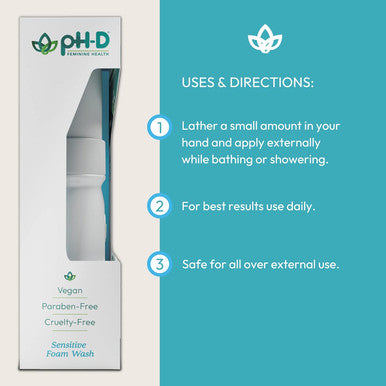 pH-D Feminine Health - Boric Acid Foam Wash - Ph-Balanced, Paraben-Free, And Plant-Based (Sensitive, 6 Fl Oz (Pack Of 1))
