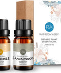 Chamomile Sandalwood Essential Oil Set Aromatherapy 100% Pure Organic Oils for Diffuser, Massage, Skin - 2 x 10ml