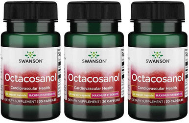 Swanson Maximum-Strength Octacosanol 20 Milligrams 30 Capsules 3 Pack