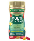 Nature's Bounty Multi Jelly Beans Gummy With Zinc Biotin Vitamins A D E K Daily Support For Whole Body Health Strawberry-Lemonade Flavor 120 Count