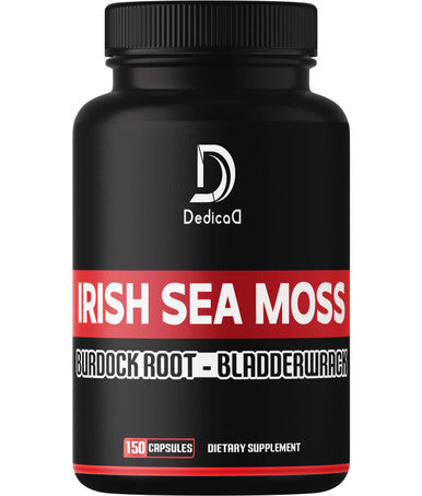 Irish Sea Moss Capsules 2400Mg W. Burdock Root & Bladderwrack - Irish Sea Moss Raw Organic, Organic Sea Moss, Seamoss Pills