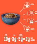 Lakanto Cinnamon Almond Crunch Granola - Delicious Snack Quick Breakfast Cereal Keto Friendly Monk Fruit Sweetener No Sugar Added Vegan Gluten Grain Low Net Carbs (11 Oz)
