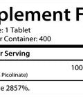 Healthfare Chromium Picolinate 1000Mcg | 400 Tablets | Support Carbohydrate Breakdown & Metabolism | Non-Gmo And Gluten-Free By