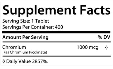 Healthfare Chromium Picolinate 1000Mcg | 400 Tablets | Support Carbohydrate Breakdown & Metabolism | Non-Gmo And Gluten-Free By