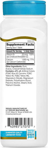21st Century Calcium 1000 + D Tablets 90 ea
