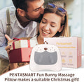 Rabbit Massage Pillow 3D, Acupressure Back Massager, Portable Full Body Heating Massage Pillow, Suitable For Back, Neck And Shoulders, Lightweight, Suitable For Young And Middle-Aged People