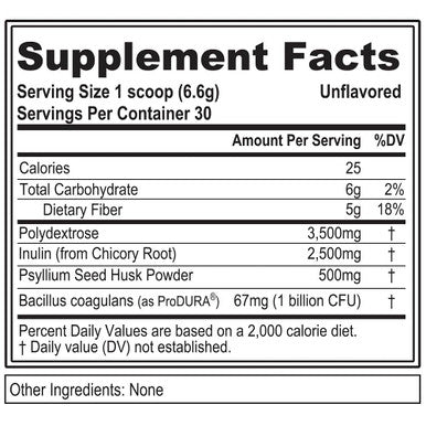 Evlution Nutrition FiberMode Fiber Plus Probiotic - 5 Grams of Fiber, Digestive Health, 1 Billion CFU Probiotics, Immune Support, 30 Servings, Unflavored