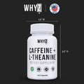 Whyz Caffeine Pills With L-Theanine, 120 Capsules, Nootropic Stack Energy Pills, Energy Vitamins For Sustained Energy Focus & Cognitive Function, L Theanine Caffeine Energy Supplements For Women & Men