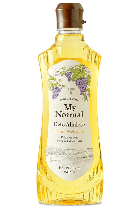 My Normal Keto Allulose 17.10 oz - Allulose 99.52%, Monk Fruit, Stevia Blend Thin Syrup, Zero Calorie Sweetener, 1:1 Sugar Substitute, Low Glycemic, Gluten Free, Zero Net Carbs, Zero Sugar