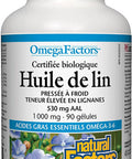 Natural Factors Flaxseed Oil Organic 1000mg Softgels 90Count