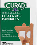 Curad Flex-Fabric Fingertip Knuckle Bandages 20 Count (Pack of 6)